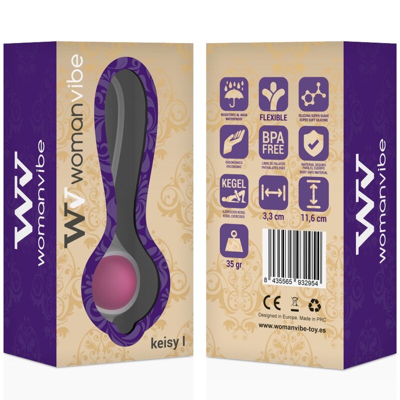 Caja del producto Womanvibe Keisy I Bola Geisha rosa, con ilustración del juguete en el frontal.