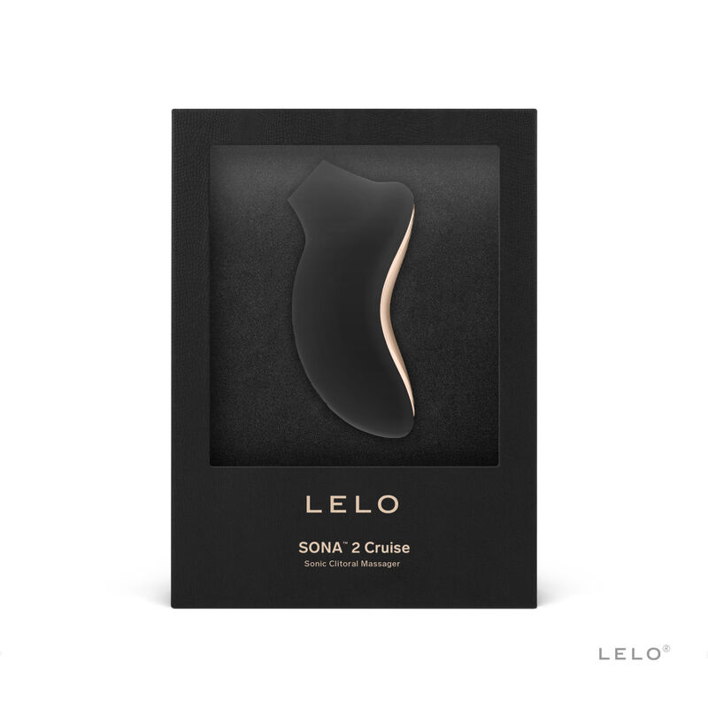Caja del producto LELO SONA 2 Cruise en negro, con ventana frontal y el dispositivo visible.