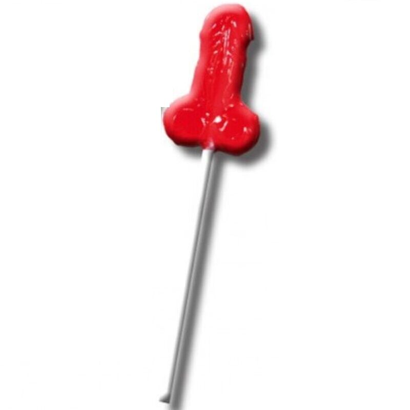 Piruleta de gominola roja con forma de pene de Diablo Goloso.