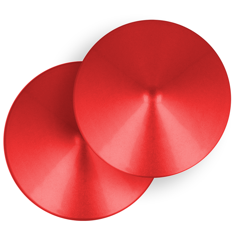Ohmama Fetish Red Circle: dos tapas circulares rojas superpuestas