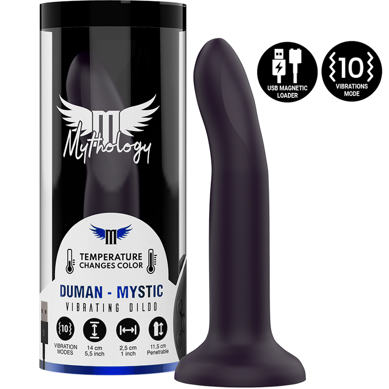MYTHOLOGY Duman Mystic S en morado junto a su caja cilíndrica.