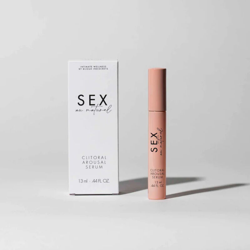 BIJOUX AU NATUREL Indiscrets sérum clitoral en caja y tubo rosa.
