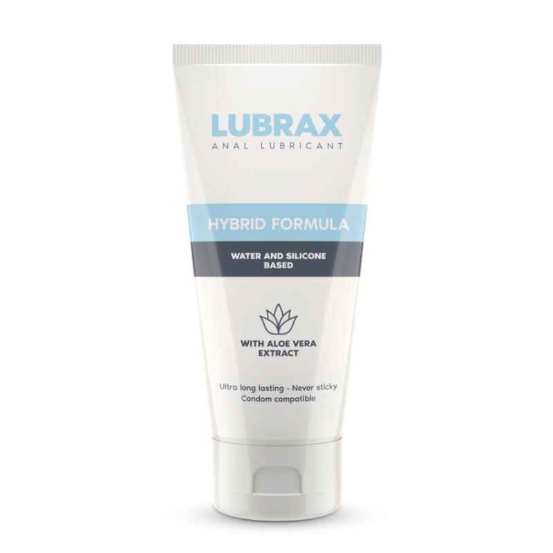 Lubrax Hybrid Formula en tubo blanco, vista frontal.