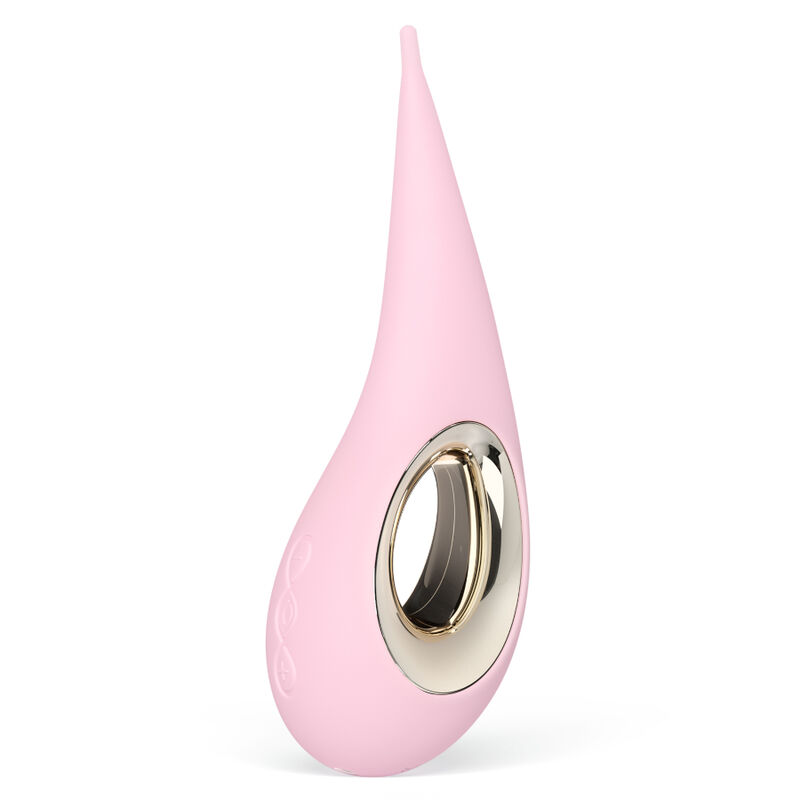 LELO DOT rosa en vista frontal con detalle ovalado metálico.
