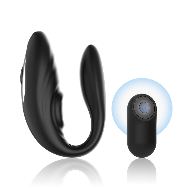 BRILLY GLAM Couple, vibrador dual negro con mando remoto.