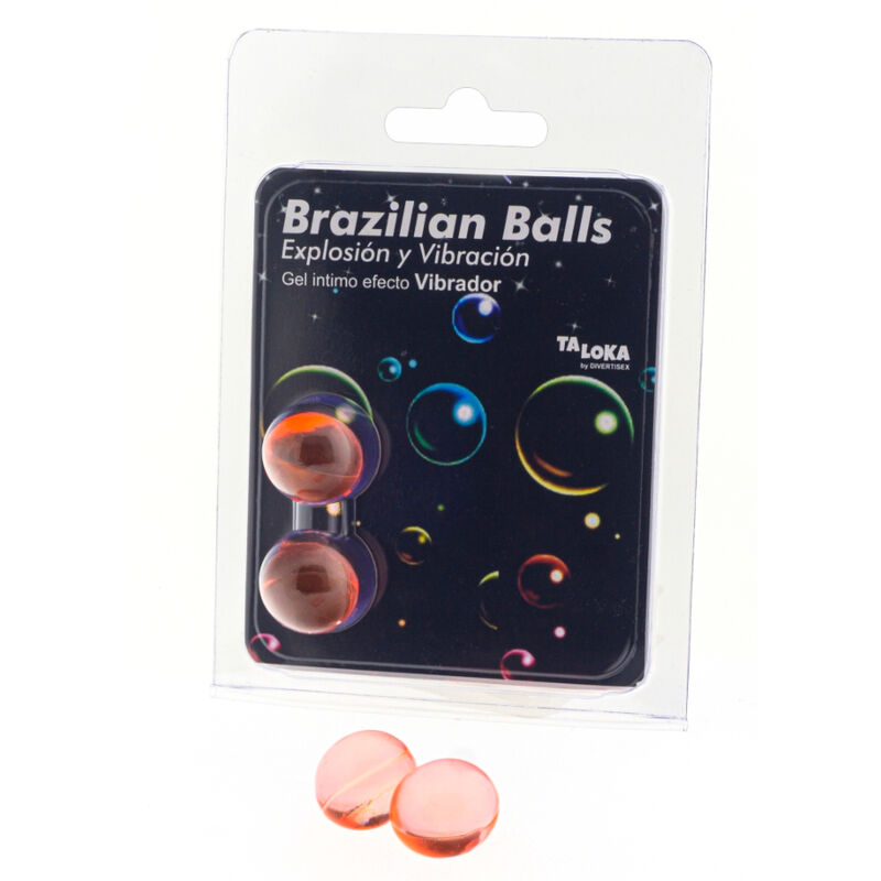Blíster de Taloka Brazilian Balls con dos esferas de gel rosas.