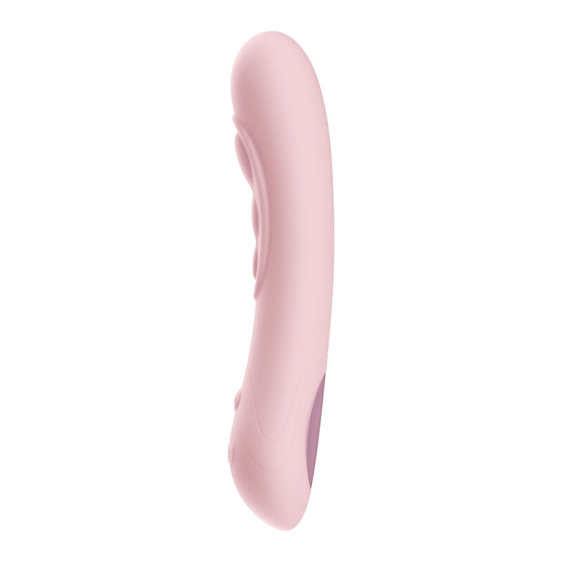 Kiiroo Pearl 3 rosa en vista lateral, con forma curva y detalle texturizado.