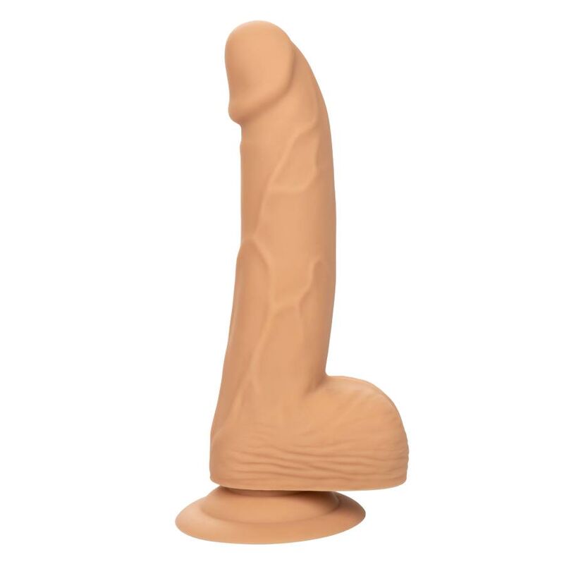 CalExotics Silicone Studs 6 in: dildo realista color piel con base de ventosa.