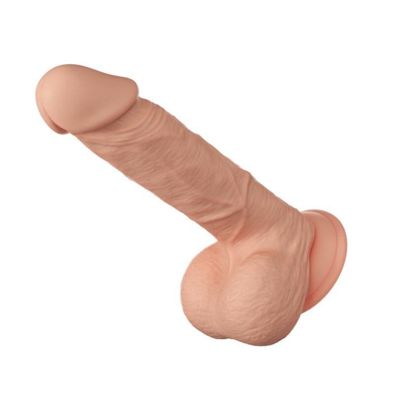 Baile Beautiful Encounter Bahamut, dildo realista flexible en tono natural, vista lateral.
