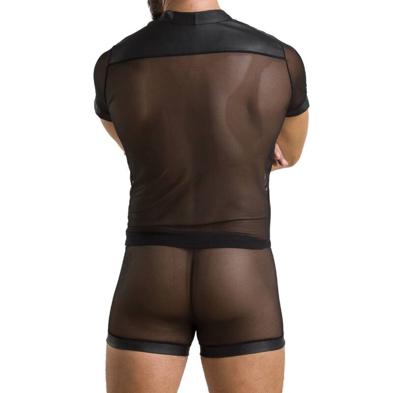 Conjunto de lencería para hombre Passion Men Michael 052 en negro, vista trasera.