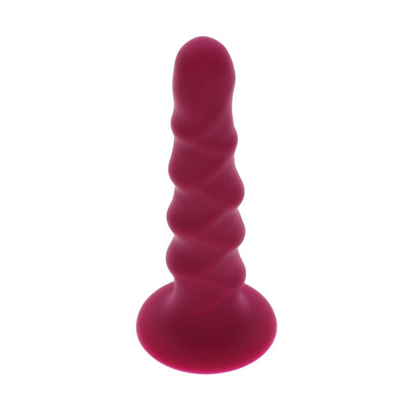 Get Real Goodhead en rojo, vista frontal con base ancha y cuerpo estriado.