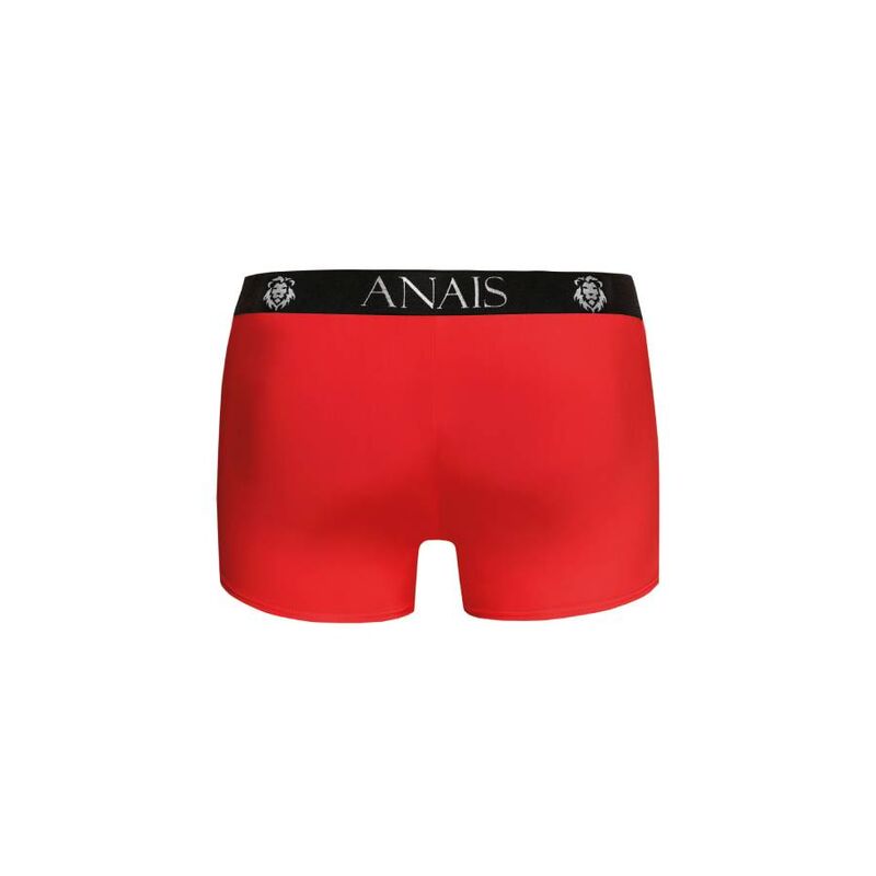 Boxer ANAIS MEN rojo de vista frontal con cintura negra y logo ANAIS.