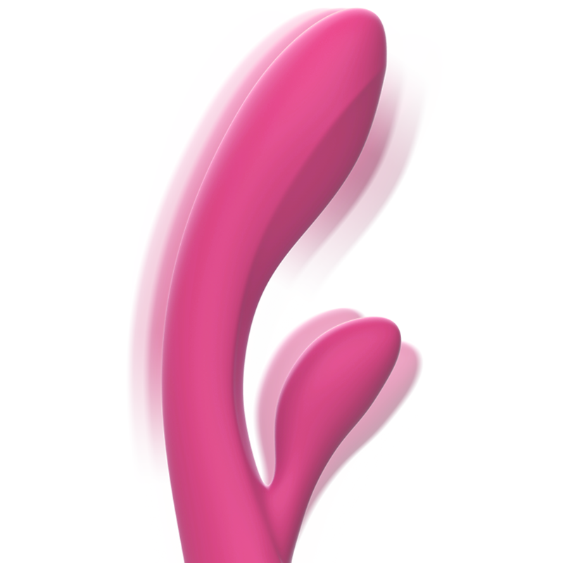 Vibrador rabbit rosa Intense High Tech en vista frontal.