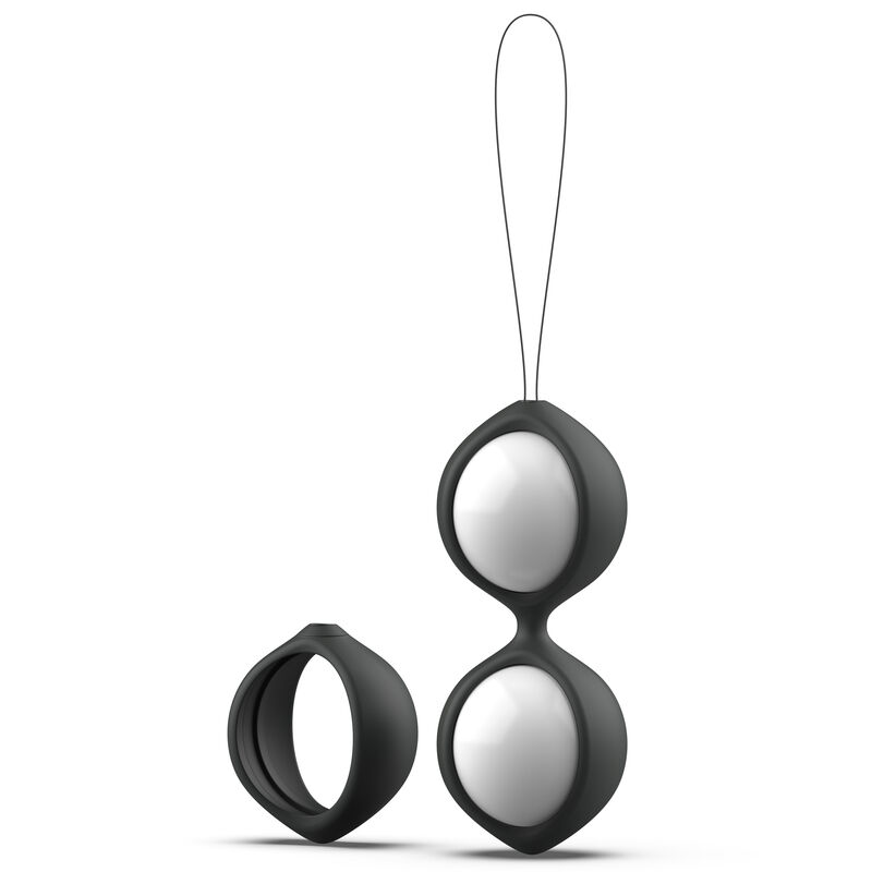 B Swish BFIT Classic Flex: bolas de Kegel negras con dos esferas plateadas y lazo de extracción.