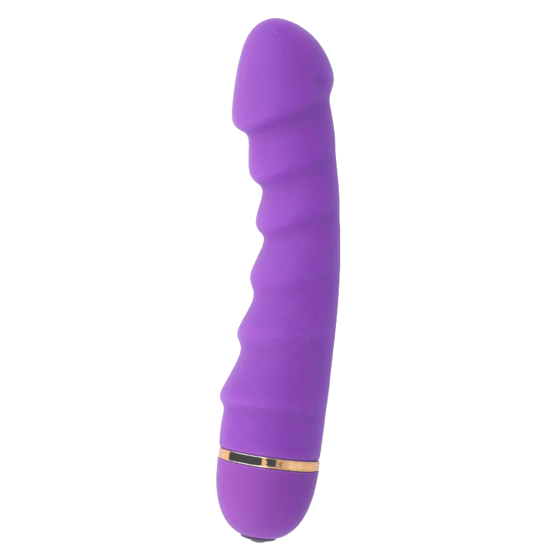 Intense High Tech Intense Sally, vibrador lila con cuerpo curvado y textura marcada.