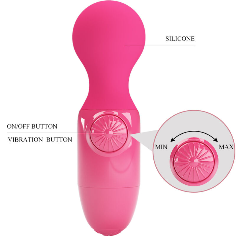 Detalle del Pretty Love Wonder Mini en rosa, con el dial de control visible.