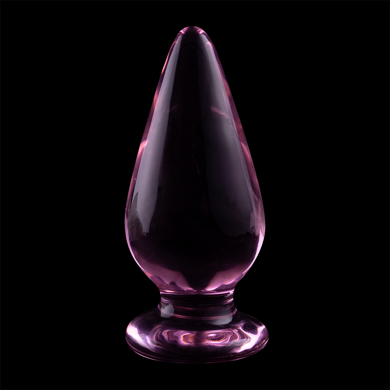 Tapón anal de vidrio Nebula Series by Ibiza en rosa y morado, vista frontal.
