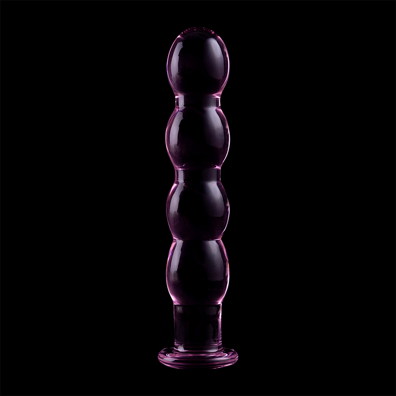 Tapón anal de vidrio Nebula Series by Ibiza en morado, vista frontal con base ensanchada.