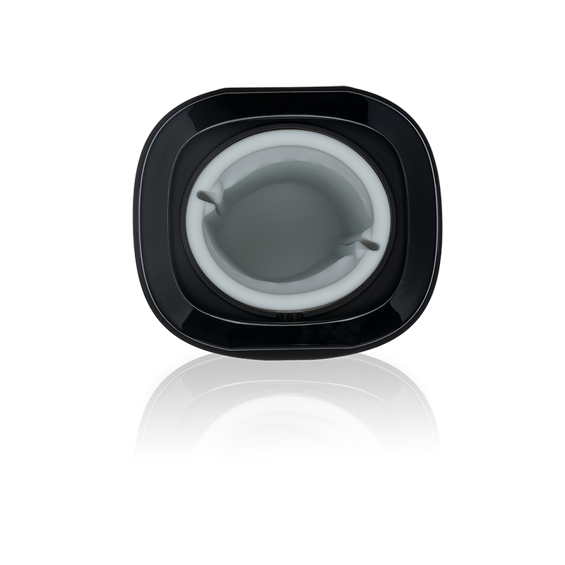 Kiiroo Onyx+ en vista frontal, con carcasa negra y abertura interior gris visible.