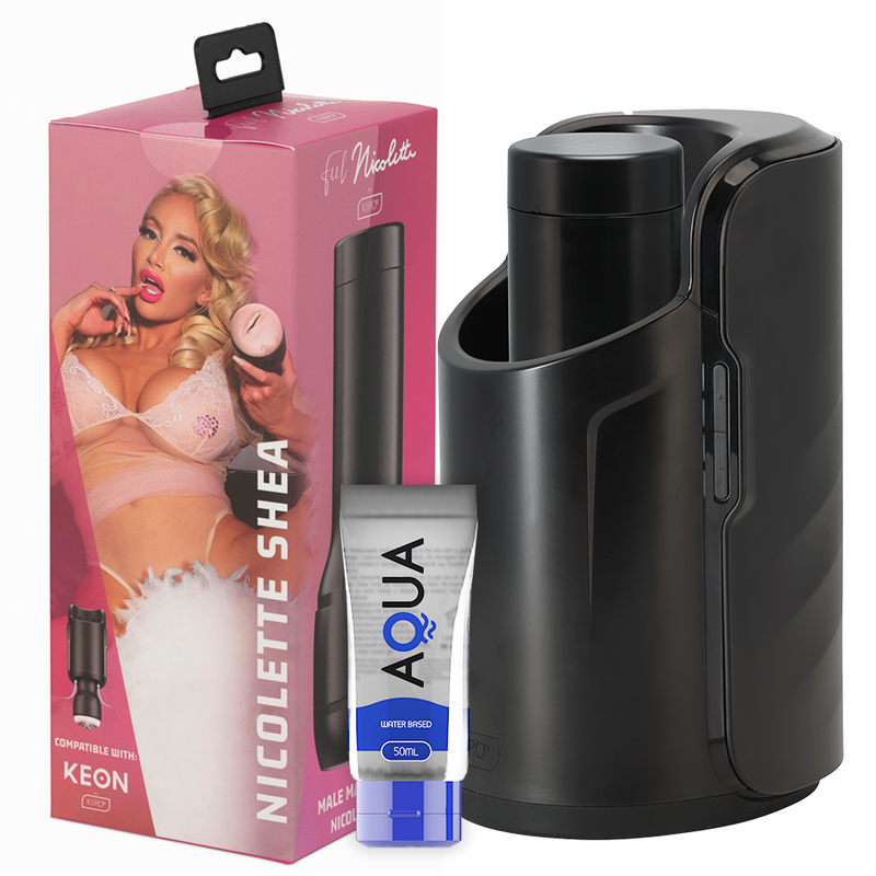 Kiiroo KEON con caja de Nicolette Shea y lubricante Aqua de 50 ml