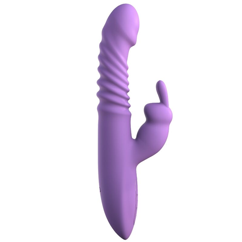 Estimulador clitoriano Fantasy For Her morado, vista frontal con doble estimulador.
