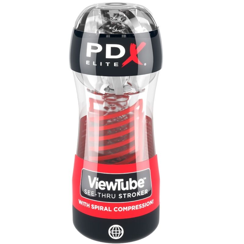 PDX ELITE ViewTube transparente en vista frontal, con interior en espiral visible.