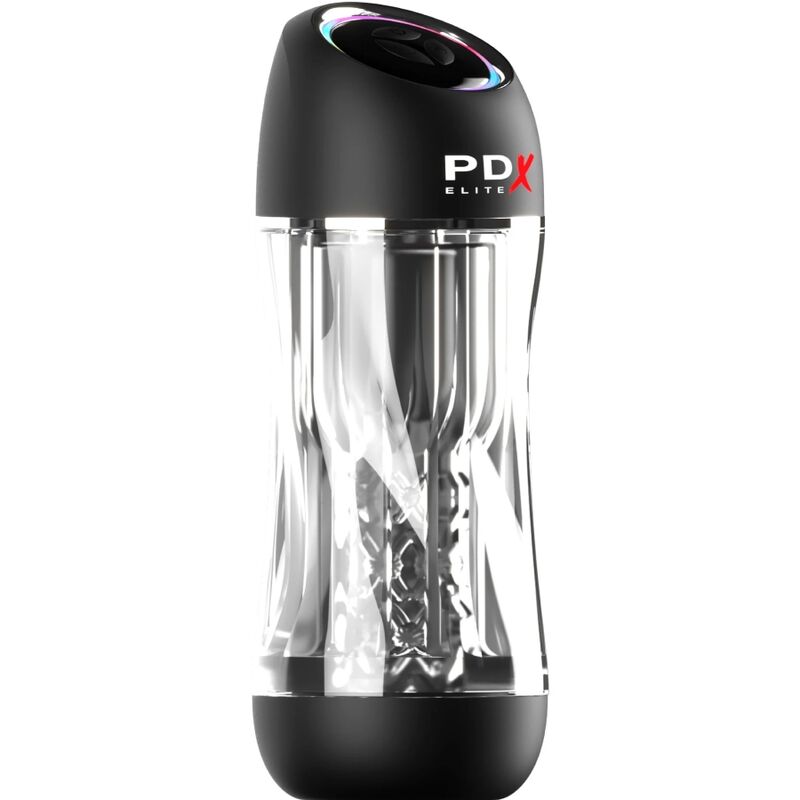 PDX Elite Viewtube Pro transparente, vista frontal con cuerpo cilíndrico y base negra.