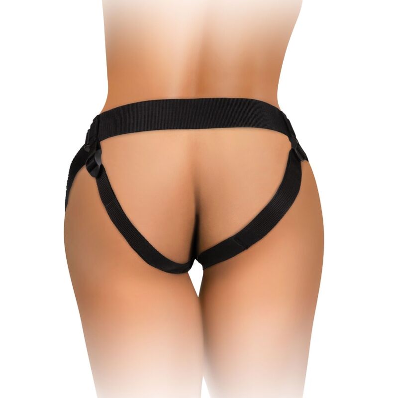 KING COCK Elite Arnés Ajustable negro, vista frontal sobre maniquí corporal.