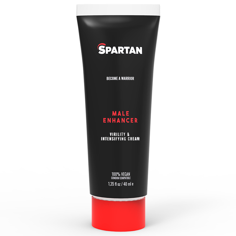 SPARTAN gel en tubo negro con tapón rojo, vista frontal