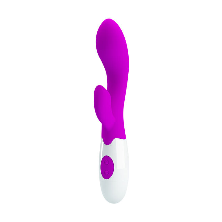 Vibrador rabbit rosa y blanco de Pretty Love Flirtation Brigthy, vista frontal.