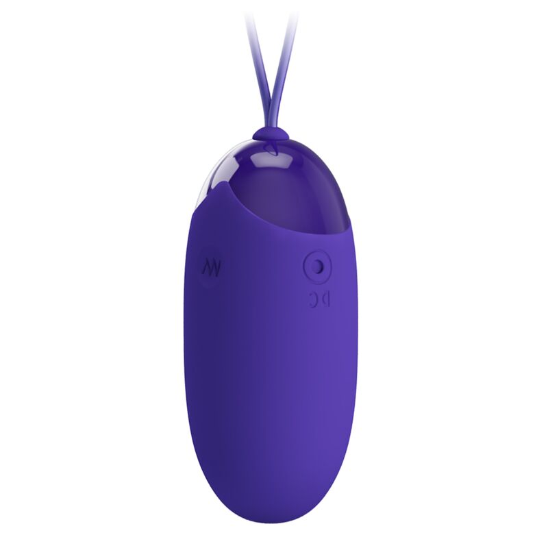 Vibrador huevo Pretty Love Berger Youth morado con parte superior translúcida y cordón visible