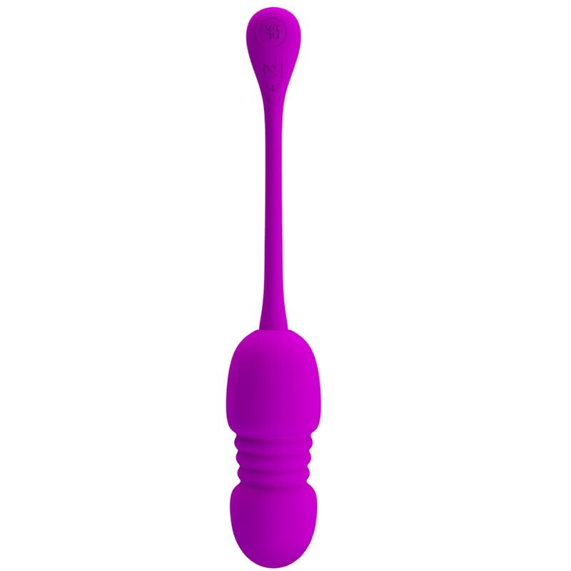 Pretty Love Callie en morado, huevo vibrador con mango alargado y cuerpo acanalado.