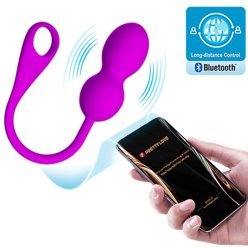 Bolas de Kegel vibratorias Pretty Love Elvira en morado con control por móvil Bluetooth.