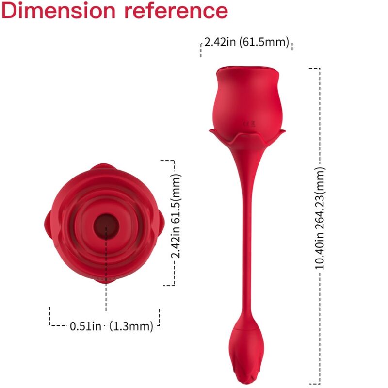 ARMONY Rose — Estimulador clitorial con succión y vibrador, rojo - Imagen 4