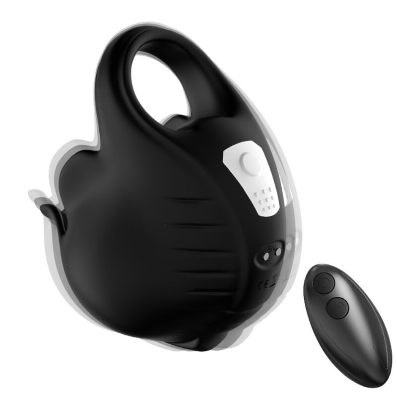 Anillo vibrador ARMONY Cupping negro con mando a distancia.
