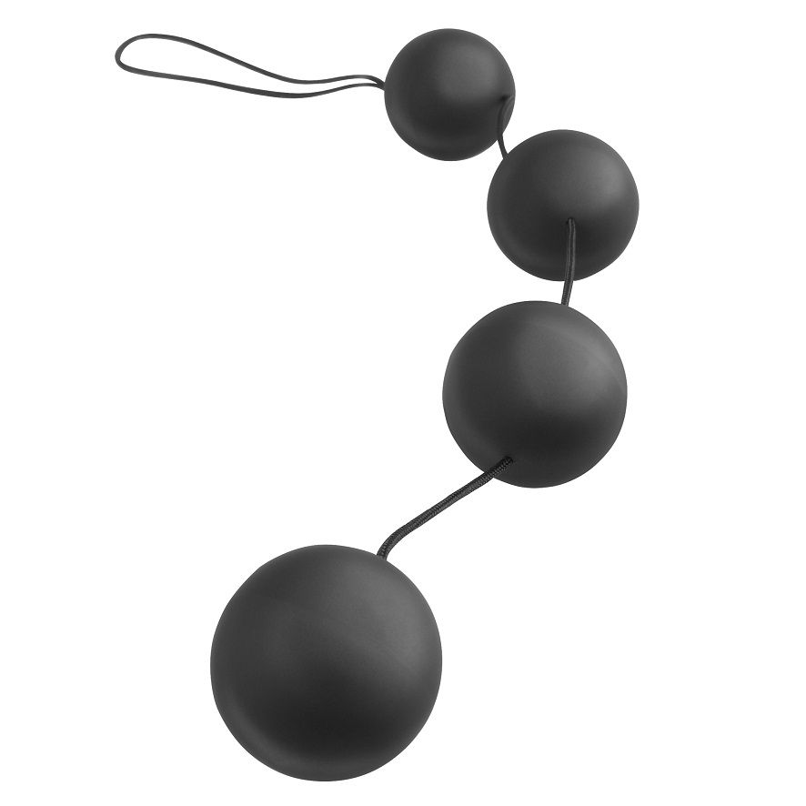 Anal Fantasy Series: bolas anales negras de 4 cuentas con cordón de extracción