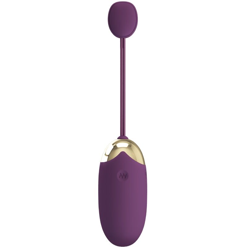 Pretty Love Abner APP, huevo vibrador lila con punta ovalada y acabado dorado.