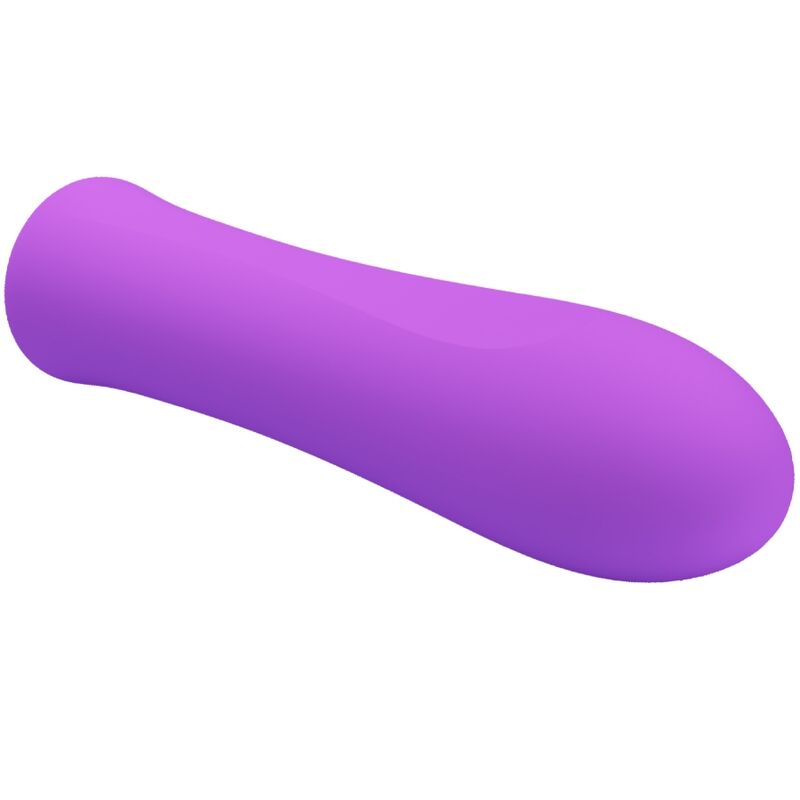 Detalle del vibrador Pretty Love Alfreda en color morado, con forma curva alargada.