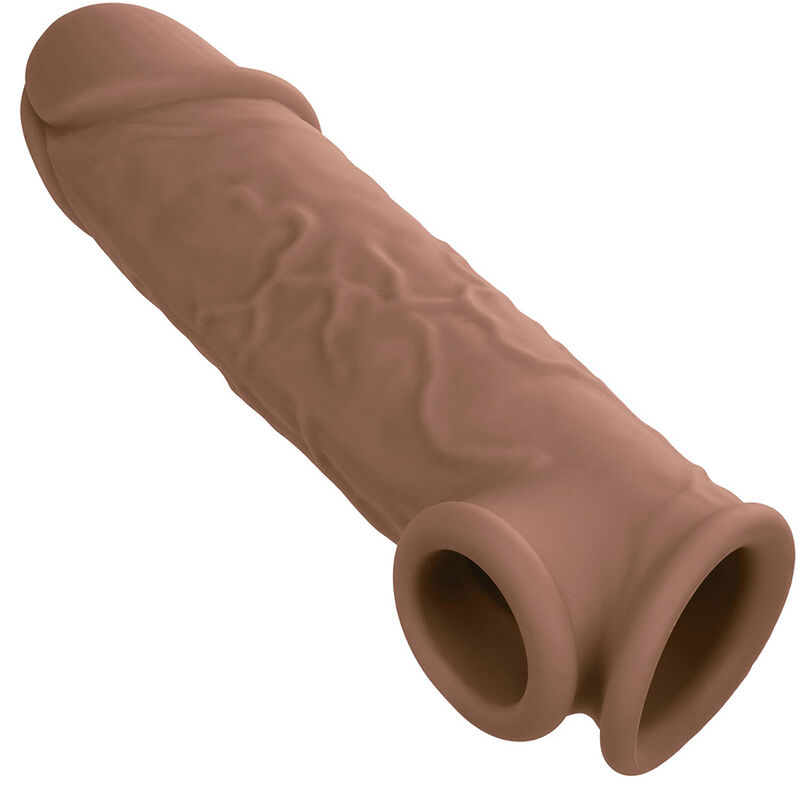 CalExotics Performance Maxx en color piel morena, vista frontal con dos aberturas.