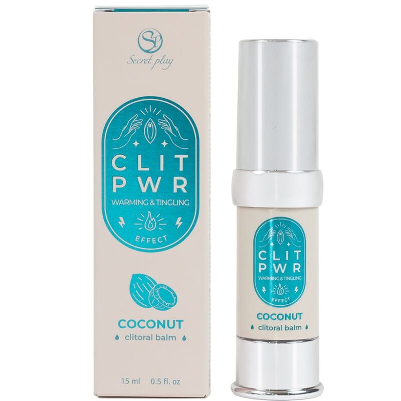 Secret Play Clit Pwr bálsamo para clítoris Coconut con caja y frasco