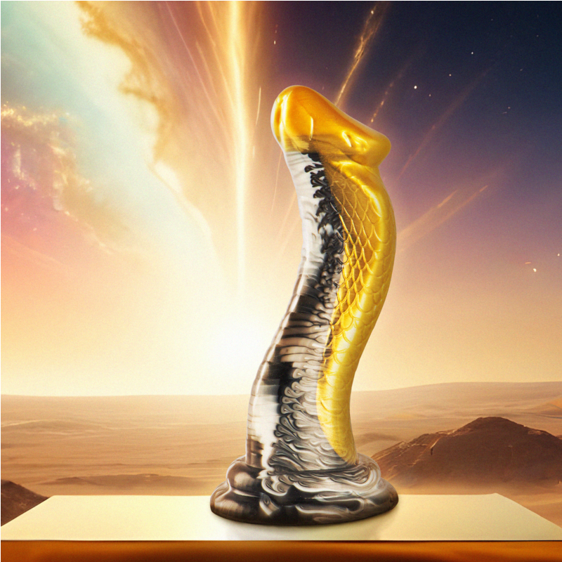EPIC Drakon Dildo Cobra amarillo, con diseño de cobra y base visible.