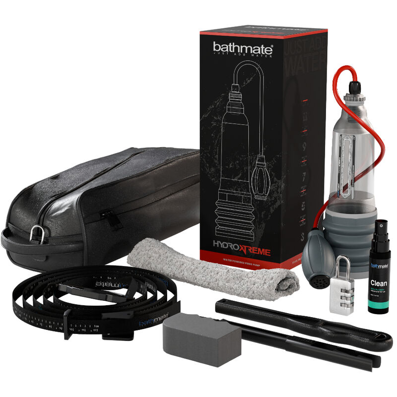 Bathmate HydroXtreme 8 con estuche negro y accesorios incluidos.
