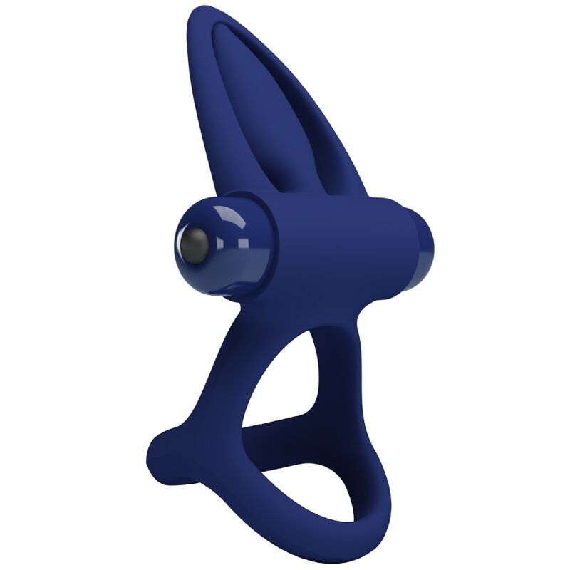 Anillo doble vibrador Pretty Love Mat en azul, vista frontal.