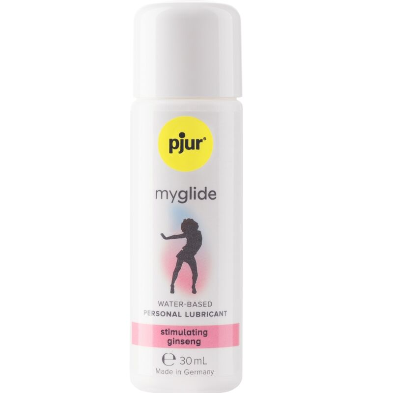 PJUR MyGlide, lubricante en botella blanca de 30 ml con etiqueta frontal visible.