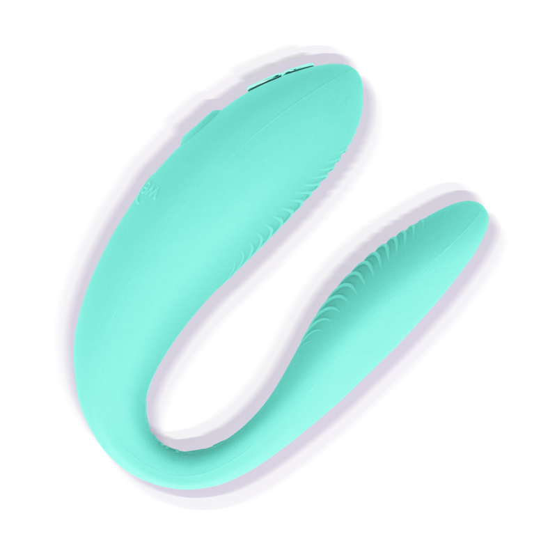 We-Vibe Sync Lite en color menta, vista lateral del vibrador en C.