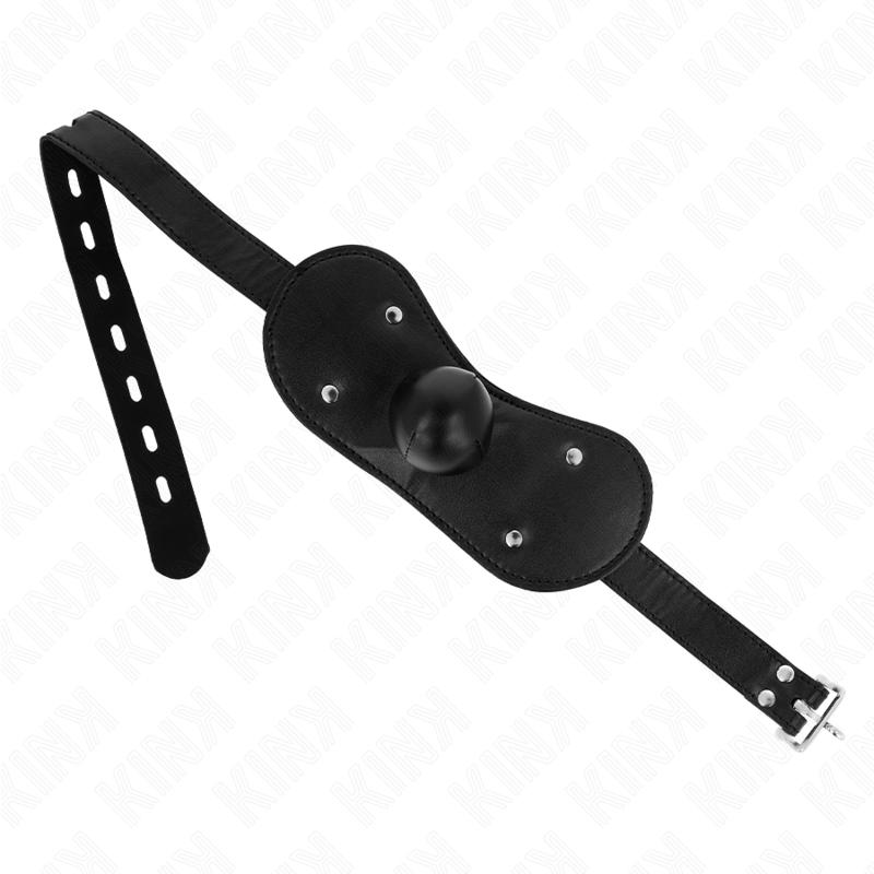 Kink Collar & Gag en negro, con mordaza de bola y correa ajustable.