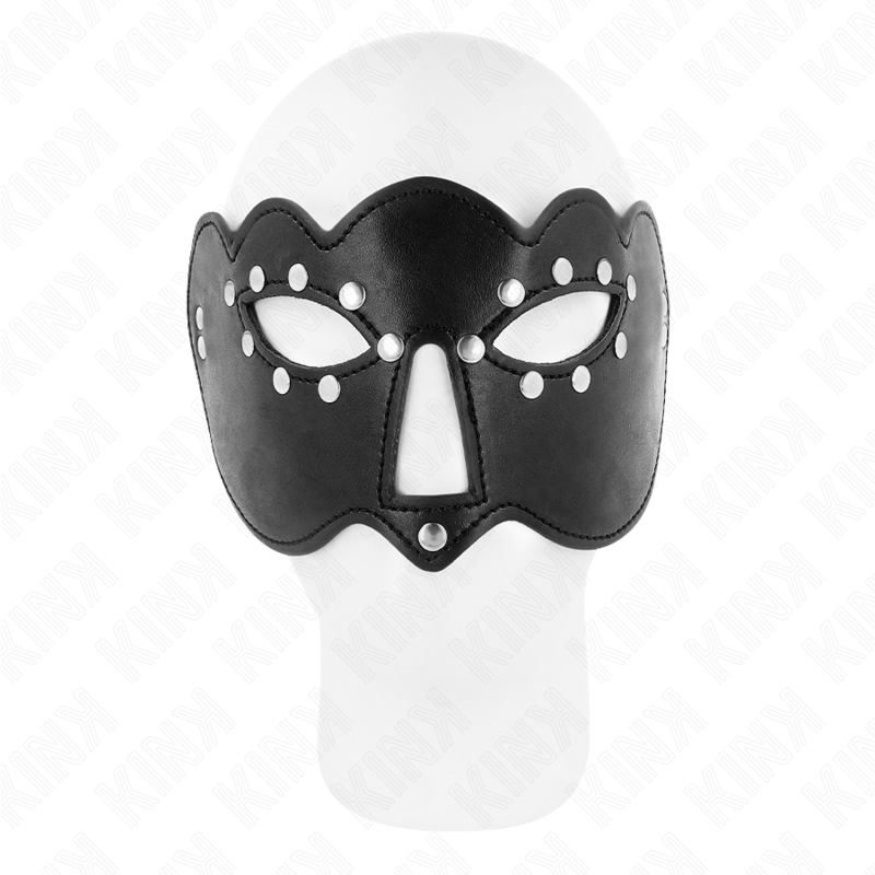 KINK Masked Allure antifaz negro con tachuelas plateadas, vista frontal