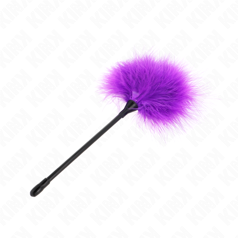 Pluma para cosquillas morada Kink Impact & Touch con mango negro.