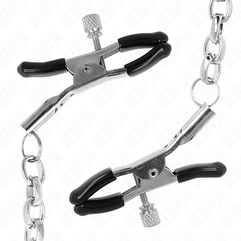 Kink Nipple Grip: pinzas para pezones con cadena gruesa, vista en ángulo.