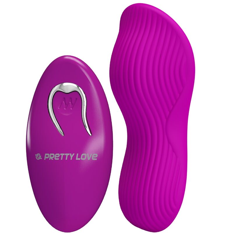 Pretty Love Romario en morado con mando y superficie acanalada rosa.